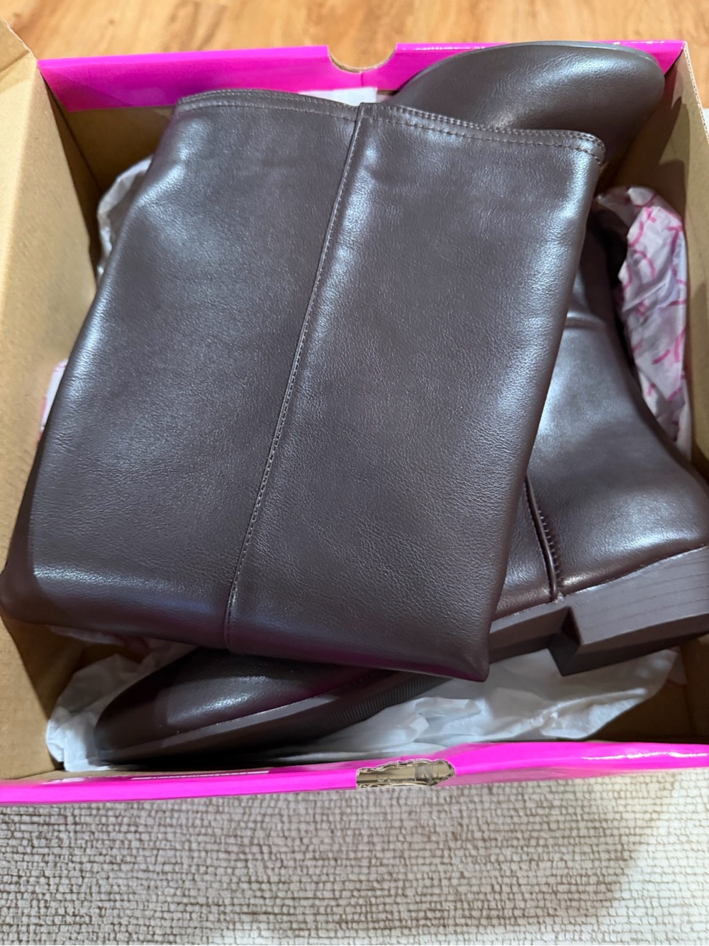 Sugar Dark Brown Over-the-Knee Faux Leather Boots